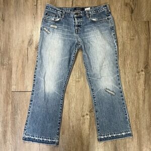 VTG Abercrombie & Fitch Bootcut Women's Y2K Sample Jeans 31x25 Button Fade RARE